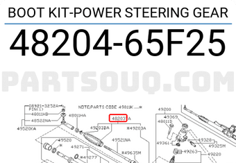Nissan 4820465F25 BOOT KIT-POWER STEERING GEAR