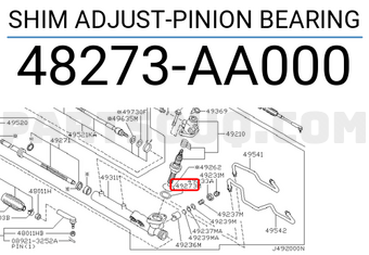 Nissan 48273AA000 SHIM ADJUST-PINION BEARING