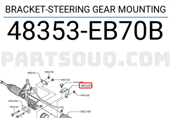 Nissan 48353EB70B BRACKET-STEERING GEAR MOUNTING