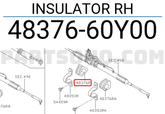 Nissan 4837660Y00 INSULATOR RH