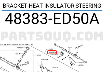 Nissan 48383ED50A BRACKET-HEAT INSULATOR,STEERING