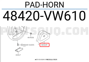 Nissan 48420VW610 PAD-HORN