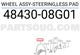 Nissan 4843008G01 WHEEL ASSY-STEERING,LESS PAD