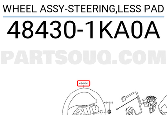 Nissan 484301KA0A WHEEL ASSY-STEERING,LESS PAD