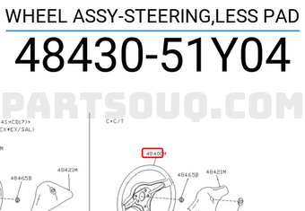 Nissan 4843051Y04 WHEEL ASSY-STEERING,LESS PAD
