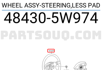 Nissan 484305W974 WHEEL ASSY-STEERING,LESS PAD