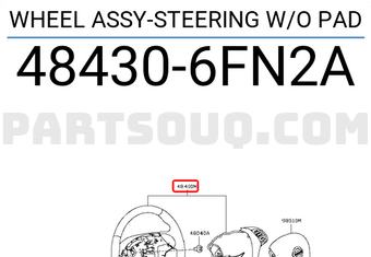 Nissan 484306FN2A WHEEL ASSY-STEERING W/O PAD