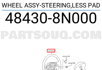 Nissan 484308N000 WHEEL ASSY-STEERING,LESS PAD