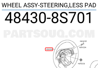 Nissan 484308S701 WHEEL ASSY-STEERING,LESS PAD