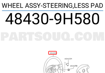Nissan 484309H580 WHEEL ASSY-STEERING,LESS PAD