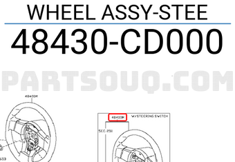 Nissan 48430CD000 WHEEL ASSY-STEE
