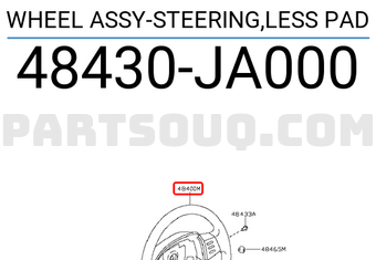 Nissan 48430JA000 WHEEL ASSY-STEERING,LESS PAD