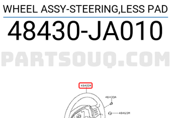 Nissan 48430JA010 WHEEL ASSY-STEERING,LESS PAD