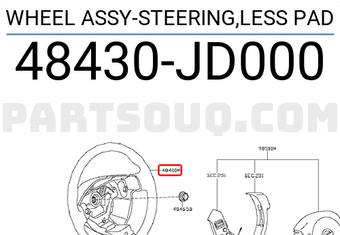 Nissan 48430JD000 WHEEL ASSY-STEERING,LESS PAD