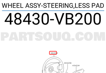 Nissan 48430VB200 WHEEL ASSY-STEERING,LESS PAD