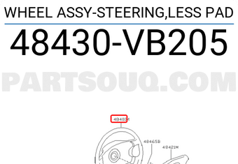 Nissan 48430VB205 WHEEL ASSY-STEERING,LESS PAD