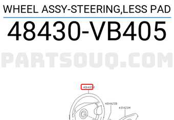 Nissan 48430VB405 WHEEL ASSY-STEERING,LESS PAD