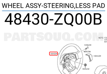 Nissan 48430ZQ00B WHEEL ASSY-STEERING,LESS PAD