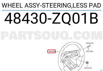 Nissan 48430ZQ01B WHEEL ASSY-STEERING,LESS PAD
