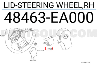Nissan 48463EA000 LID-STEERING WHEEL,RH