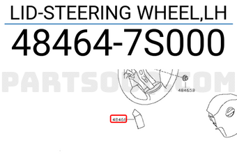 Nissan 484647S000 LID-STEERING WHEEL,LH