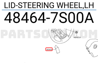 Nissan 484647S00A LID-STEERING WHEEL,LH