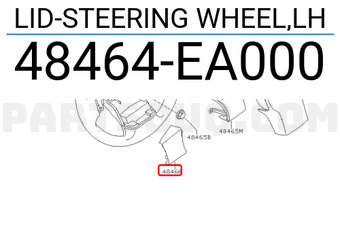 Nissan 48464EA000 LID-STEERING WHEEL,LH