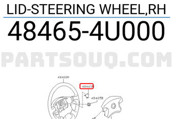 Nissan 484654U000 LID-STEERING WHEEL,RH