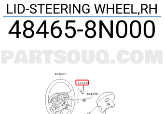 Nissan 484658N000 LID-STEERING WHEEL,RH