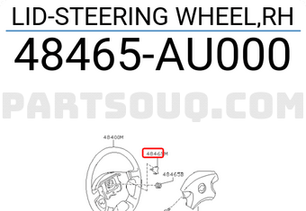 Nissan 48465AU000 LID-STEERING WHEEL,RH