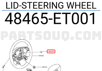 Nissan 48465ET001 LID-STEERING WHEEL