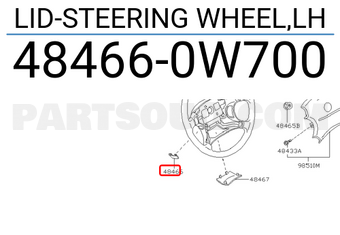 Nissan 484660W700 LID-STEERING WHEEL,LH