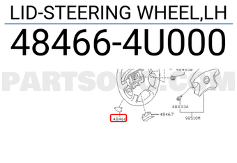 Nissan 484664U000 LID-STEERING WHEEL,LH