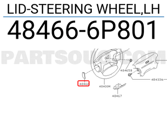 Nissan 484666P801 LID-STEERING WHEEL,LH