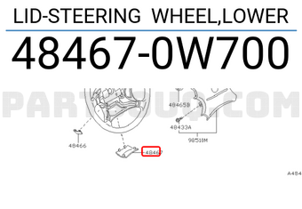 Nissan 484670W700 LID-STEERING WHEEL,LOWER
