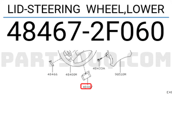 Nissan 484672F060 LID-STEERING WHEEL,LOWER