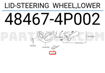Nissan 484674P002 LID-STEERING WHEEL,LOWER
