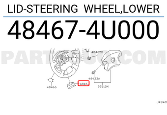 Nissan 484674U000 LID-STEERING WHEEL,LOWER