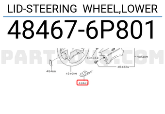 Nissan 484676P801 LID-STEERING WHEEL,LOWER