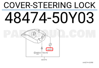 Nissan 4847450Y03 COVER-STEERING LOCK