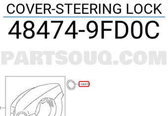 Nissan 484749FD0C COVER-STEERING LOCK