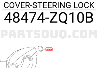 Nissan 48474ZQ10B COVER-STEERING LOCK