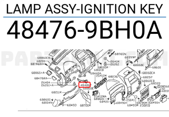 Nissan 484769BH0A LAMP ASSY-IGNITION KEY