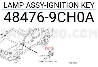 Nissan 484769CH0A LAMP ASSY-IGNITION KEY