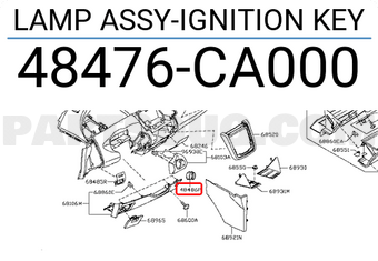 Nissan 48476CA000 LAMP ASSY-IGNITION KEY