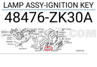 Nissan 48476ZK30A LAMP ASSY-IGNITION KEY