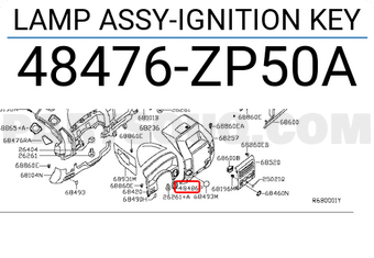 Nissan 48476ZP50A LAMP ASSY-IGNITION KEY