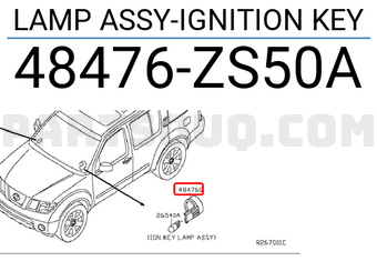 Nissan 48476ZS50A LAMP ASSY-IGNITION KEY