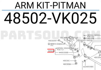 Nissan 48502VK025 ARM KIT-PITMAN