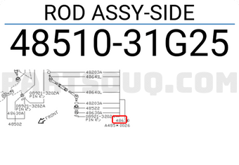 Nissan 4851031G25 ROD ASSY-SIDE
